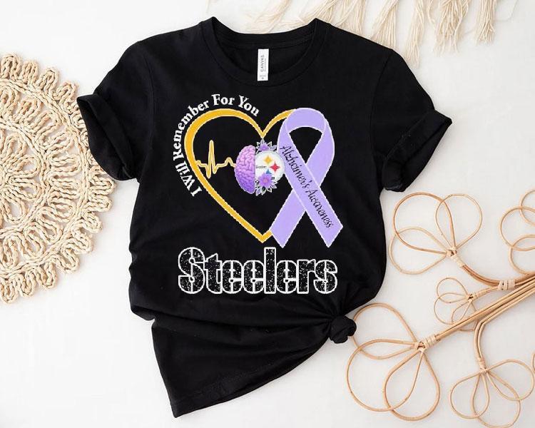 Pittsburgh Slers I Will Remember For You Alzheimer's Awareness Heartbeat Brain Shirt 4 Pittsburgh Slers I Will Remember For You Alzheimer S Awareness Heartbeat Brain Tshirt