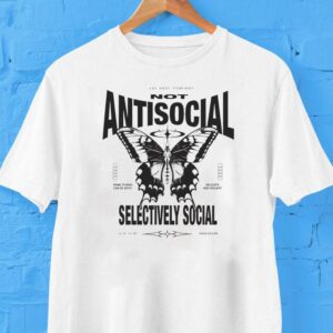 Rage Co Not Antisocial Selectively Social Some Things Can Be Both Delicate And Violent Butterfly Shirt