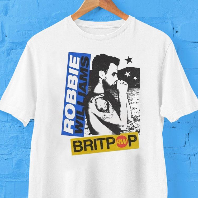 Robbie Williams Born To Be Wild Britpop Dated Tour 2025 Photo Shirt 2 Robbie Williams Born To Be Wild Britpop Dated Tour Photo Tshirt