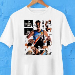 Shai Gilgeous Alexander Oklahoma City Thunder Action Collage Graphic Signature Tshirt