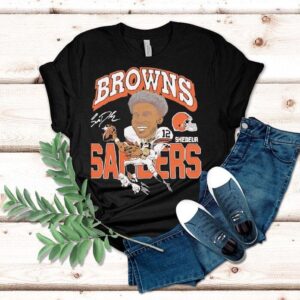 Shedeur Sanders Cleveland Browns Signature Cartoon Shirt