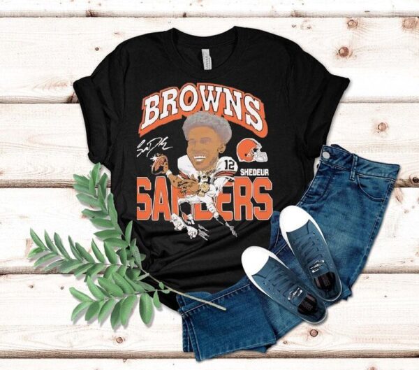 Shedeur Sanders Cleveland Browns Signature Cartoon Shirt