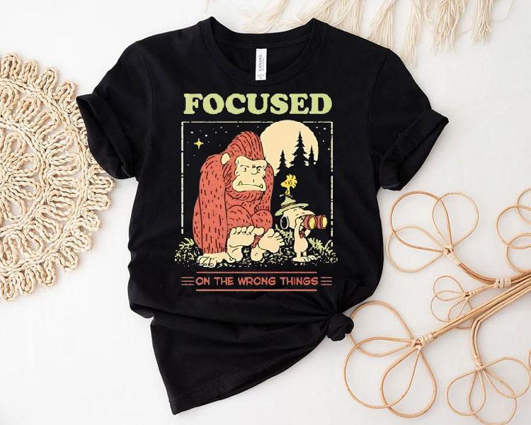 Snoopy And Woodstock And Bigfoot Focused On The Wrong Things Shirt 4 Snoopy And Woodstock And Bigfoot Focused On The Wrong Things Tshirt