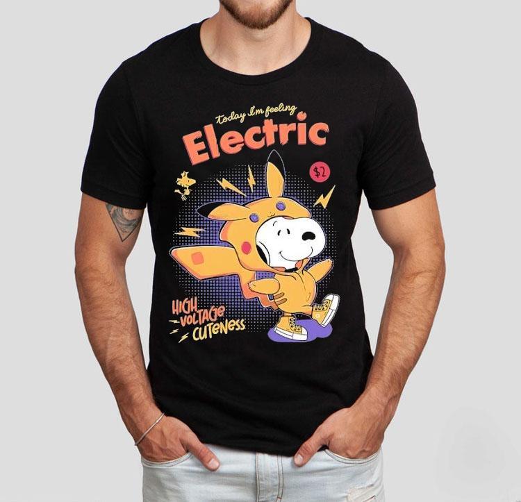 Snoopy In A Pikachu Costume Today I'm Feeling Electric High Voltage Cuteness Shirt 4 Snoopy In A Pikachu Costume Today I M Feeling Electric High Voltage Cuteness Tshirt