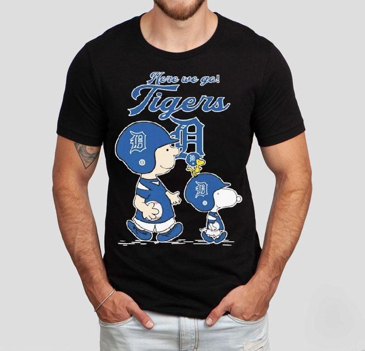 Snoopy Woodstock And Charlie Brown The Peanuts Here We Go Detroit Tigers Shirt 4 Snoopy Woodstock And Charlie Brown The Peanuts Here We Go Detroit Tigers Tshirt