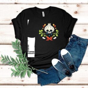 Some Salsa Ingredients Arranged Style Of A Skull And Crossbones Shirt