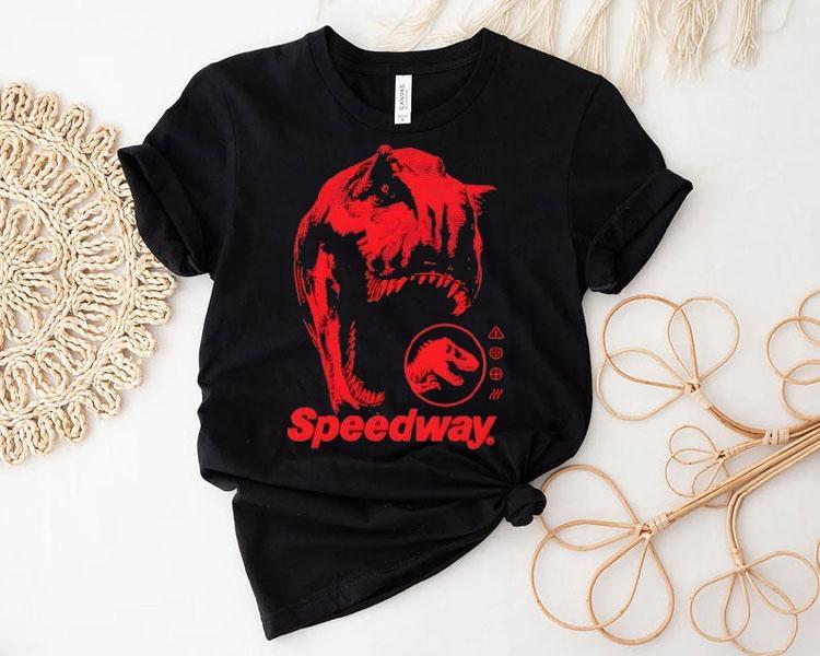 Speedway X Jurassic World Rebirth T. Rex Speedway Shirt 4 Speedway X Jurassic World Rebirth T Rex Speedway Tshirt