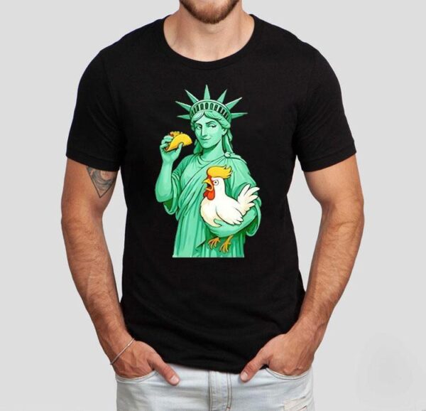Statue Of Liberty Taco Trump Always Chickens Out Funny 2025 Shirt