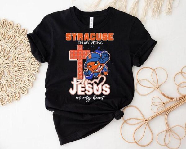 Syracuse Orange In My Veins Jesus In My Heart Mascot Shirt