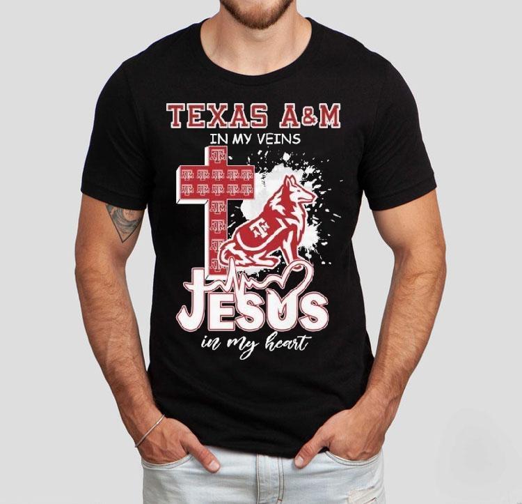 Texas Am Aggies In My Veins Jesus In My Heart Mascot Shirt 4 Texas Am Aggies In My Veins Jesus In My Heart Masco Tshirt