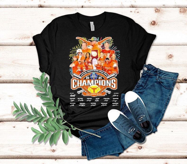Texas Longhorns National Women's College World Series Champions 2025 Signatures Shirt 4 Texas Longhorns National Women S College World Series Champions Signatures Tshirt