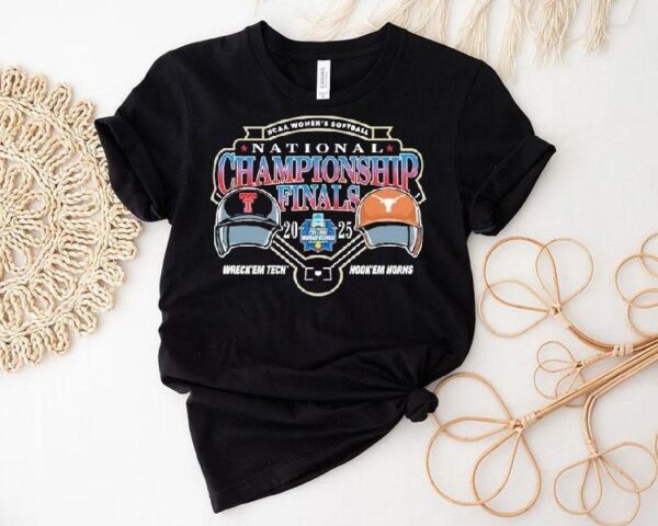 Texas Tech Red Raider Vs Texas Longhorns 2025 Softball College World Series Championship Finals Wreck ‘em Tech Hook ‘em Horns Helmet T-