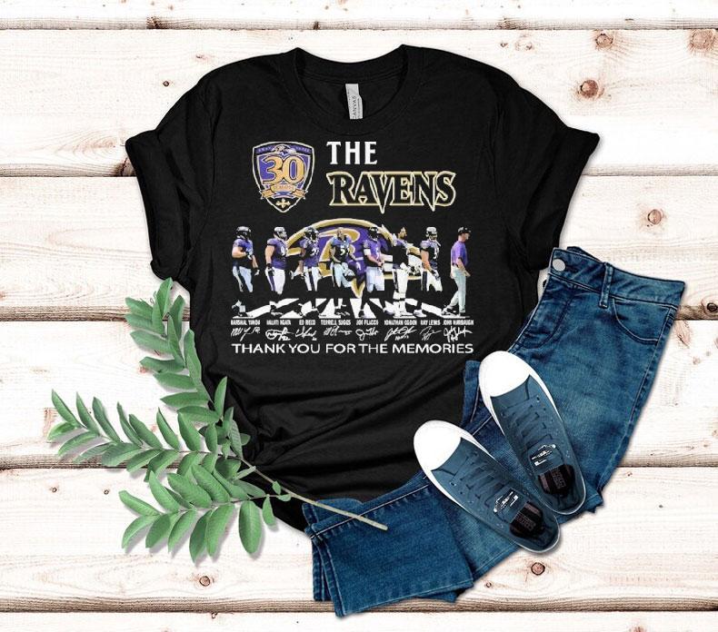 The Baltimore Ravens 30th Seasons 1996-2025 Thank You For The Memories Road Abbey Signatures Shirt 4 The Baltimore Ravens Th Seasons Thank You For The Memories Road Abbey Signatures Tshirt