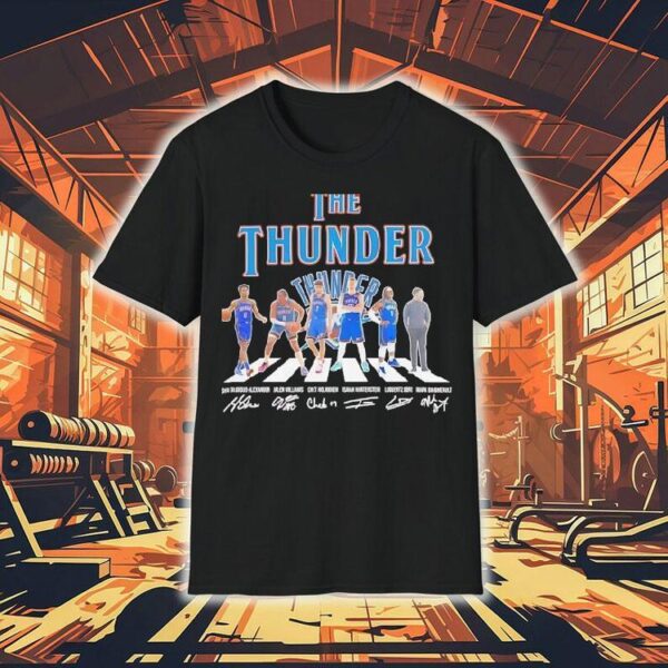 The Oklahoma City Thunder Walking Across Signatures Shirt