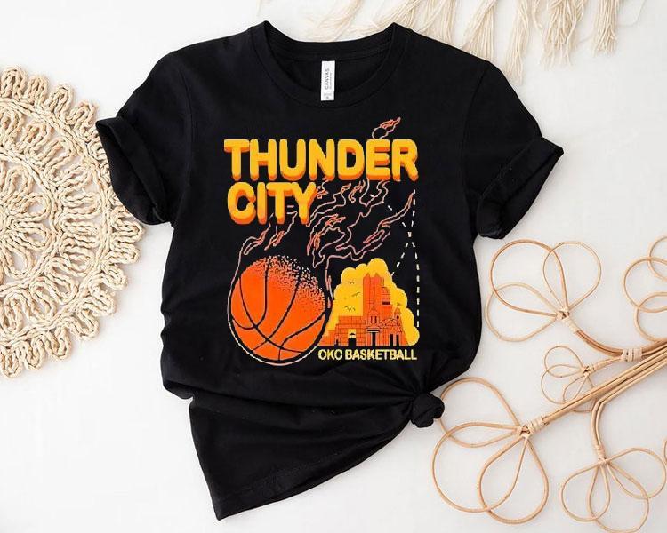 Thunder City Okc Basketball Retro Fireball Shirt 4 Thunder City Okc Basketball Retro Fireball Tshirt
