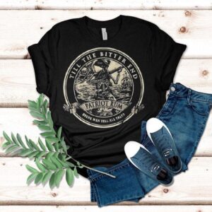Till The Bitter End Patriot Rum Drunk Men Tell All Tales Skeleton Shirt