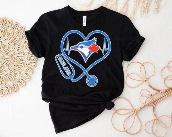 Toronto Blue Jays Caring Hearts Nurse Stethoscope Shirt