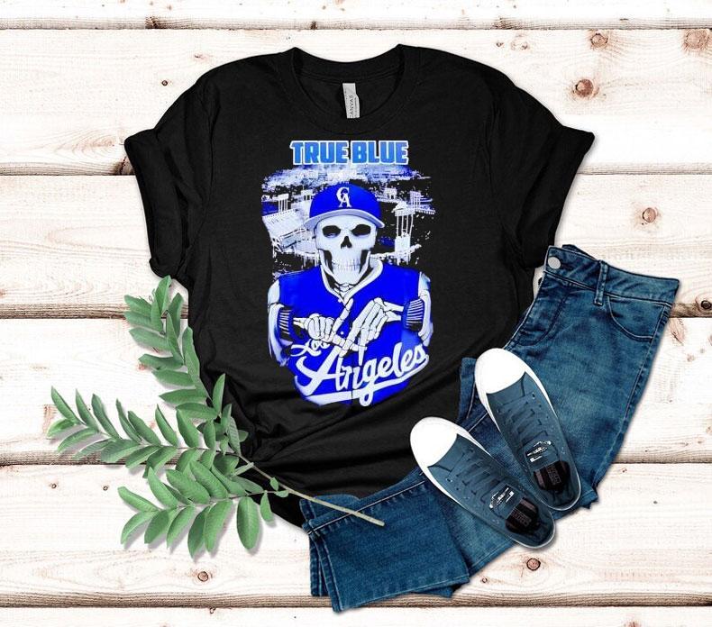 True Blue Skeleton Los Angeles Dodgers Baseball Shirt 4 True Blue Skeleton Los Angeles Dodgers Baseball Tshirt
