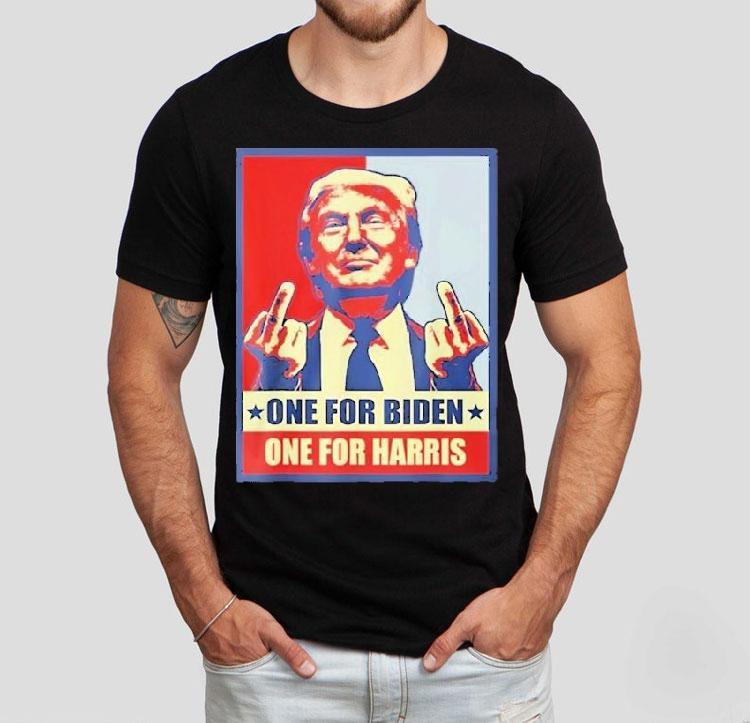 Trump Finger One For Biden One For Harris Middle Finger Shirt 4 Trump Finger One For Biden One For Harris Middle Finger Tshirt