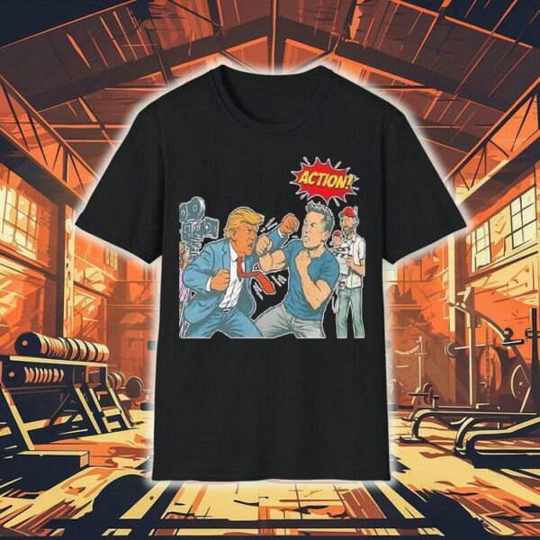 Trump Vs Musk Fake Fight Action Shirt