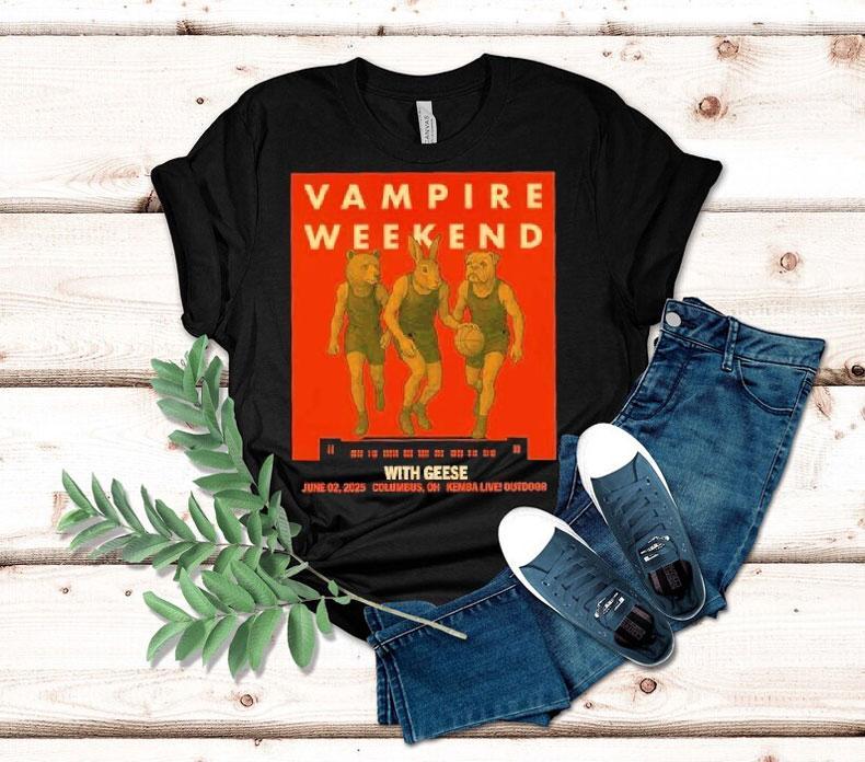 Vampire Weekend Only God Was Above Us Tour At Kemba Live In Columbus Oh On June 2 2025 Bear Bunny Dog Shirt 4 Vampire Weekend Only God Was Above Us Tour At Kemba Live In Columbus Oh On June Bear Bunny Dog Tshirt