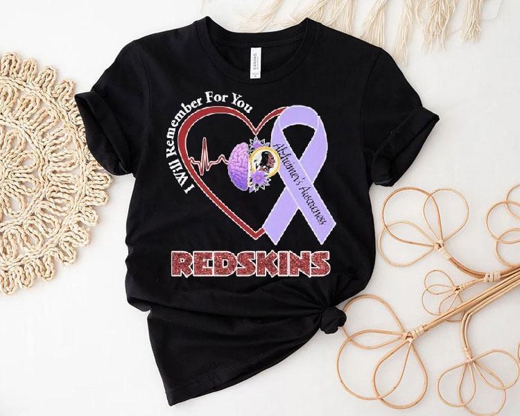 Washington Commanders I Will Remember For You Alzheimer's Awareness Heartbeat Brain Shirt 4 Washington Commanders I Will Remember For You Alzheimer S Awareness Heartbeat Brain Tshirt