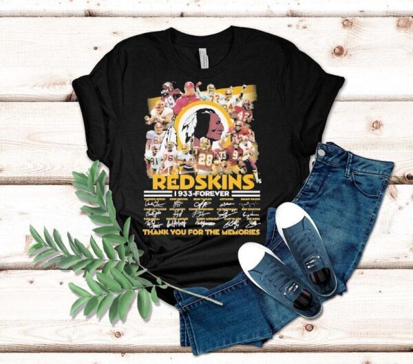 Washington Commanders Redskins 1933 Forever Thank You For The Memories Signatures Shirt