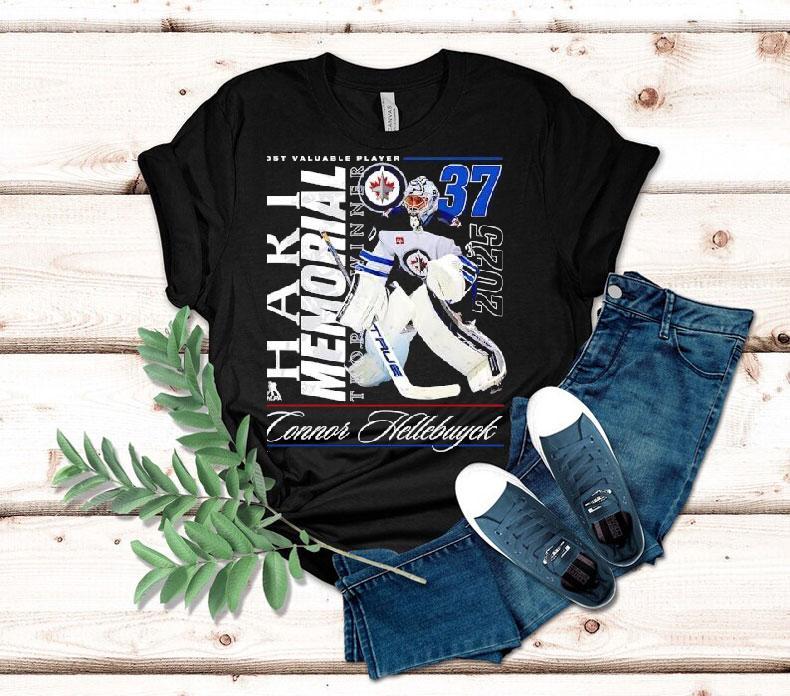 Winnipeg Jets Connor Hellebuyck 2025 Hart Memorial Trophy Winner Mvp Shirt 4 Winnipeg Jets Connor Hellebuyck Hart Memorial Trophy Winner Mvp Tshirt