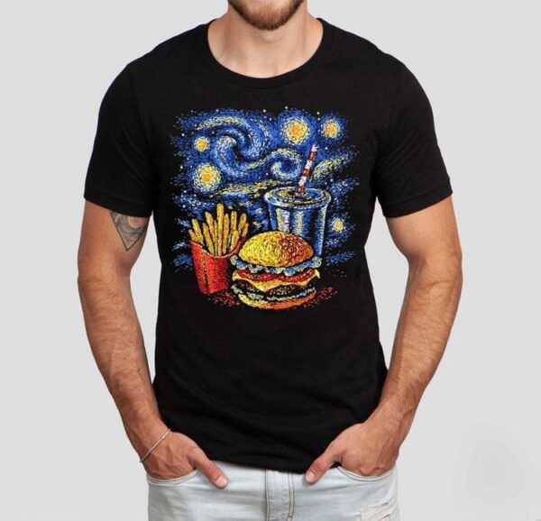 A Fast Food Meal Style Of Van Gogh’s Starry Night Shirt
