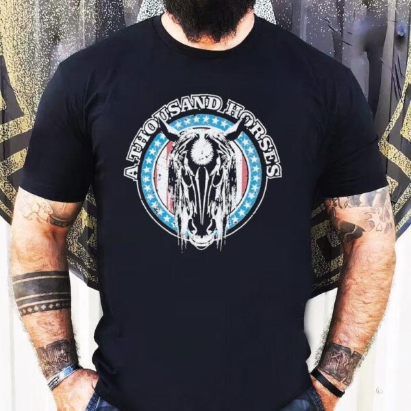 A Thousand Horses Black Horse Skull Shirt