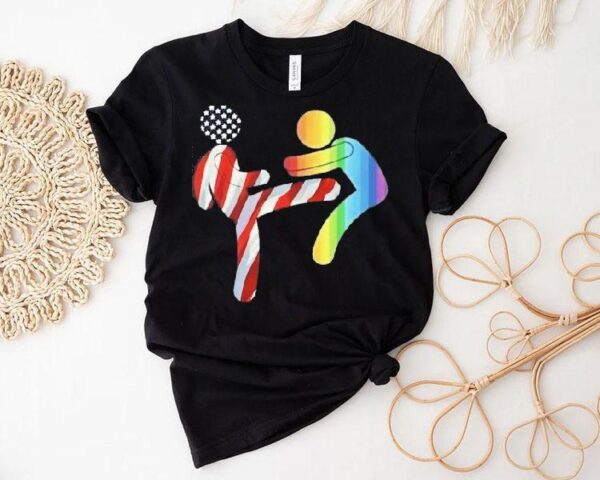 American Kicking Lgbt Pride Shirt
