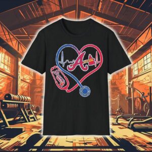 Atlanta Braves Caring Hearts Nurse Stethoscope Shirt