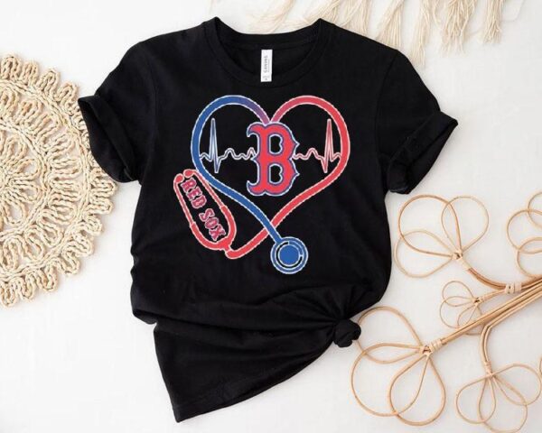 Boston Red Sox Caring Hearts Nurse Stethoscope Shirt