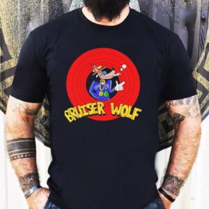 Bruiser Wolf Smoking Cartoon Logo Shirt