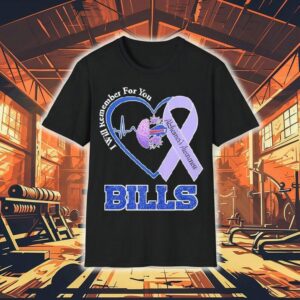 Buffalo Bills I Will Remember For You Alzheimer S Awareness Heartbea Tshirt