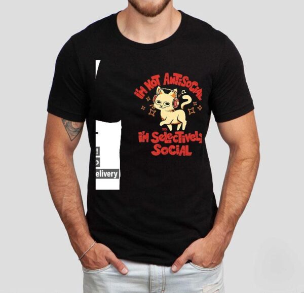 Cat I’m Just Selectively Social I’m Selective Social Shirt