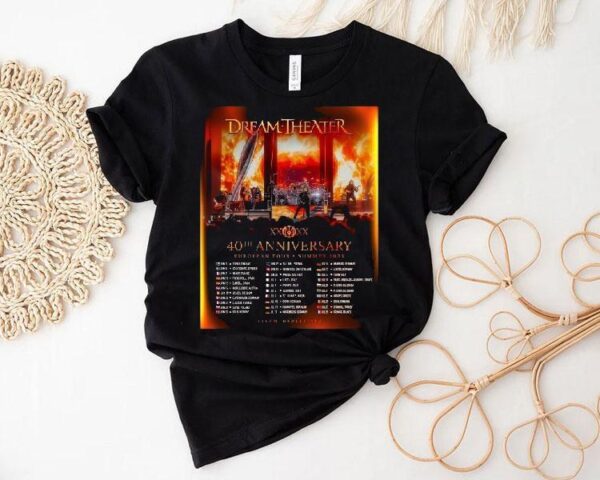 Dream Theater 40th Anniversary European Tour Dates Summer 2025 Shirt