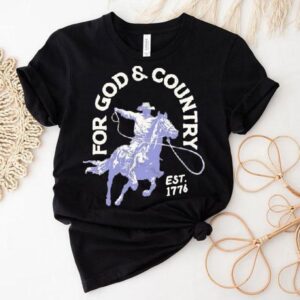 For God Country Est Cowboy Rodeo Wetern Tshirt