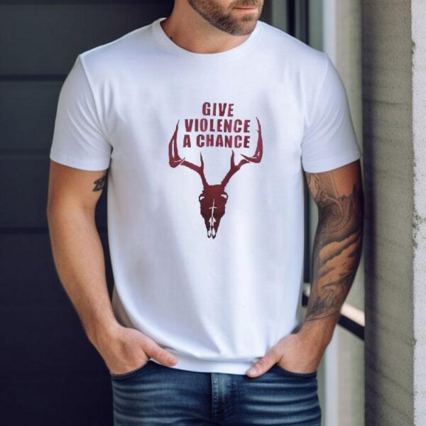 Give Violence A Chance Skull Longhorn Shirt