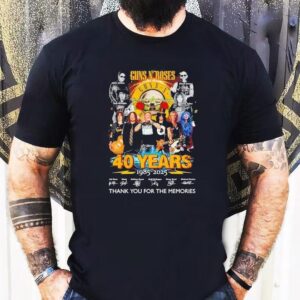 Guns N’ Roses 40 Years 1985 2025 Rose Slash Reese Mckagan Reed Fortune Thank You For The Memories Shirt