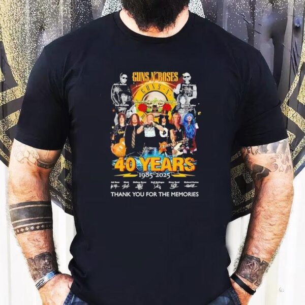 Guns N’ Roses 40 Years 1985 2025 Rose Slash Reese Mckagan Reed Fortune Thank You For The Memories Shirt