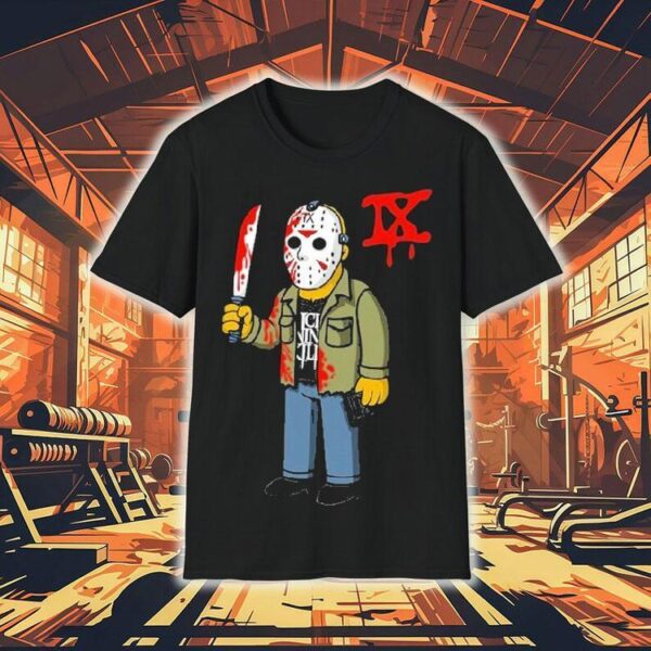 Ice Nine Kills Thank God It’s Friday Celebrating 45 Years Of Fear D’oh Go Into The Woods Jason Voorhees Knife Horror Shirt