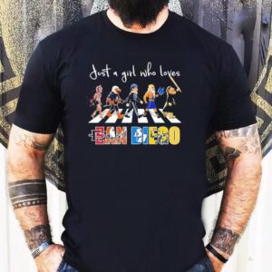 Just A Girl Who Loves San Diego Sports Team Mascot Walking Across Shirt