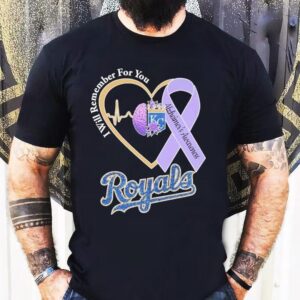 Kansas City Royals I Will Remember For You Alzheimer S Awareness Heartbeat Brain Tshirt