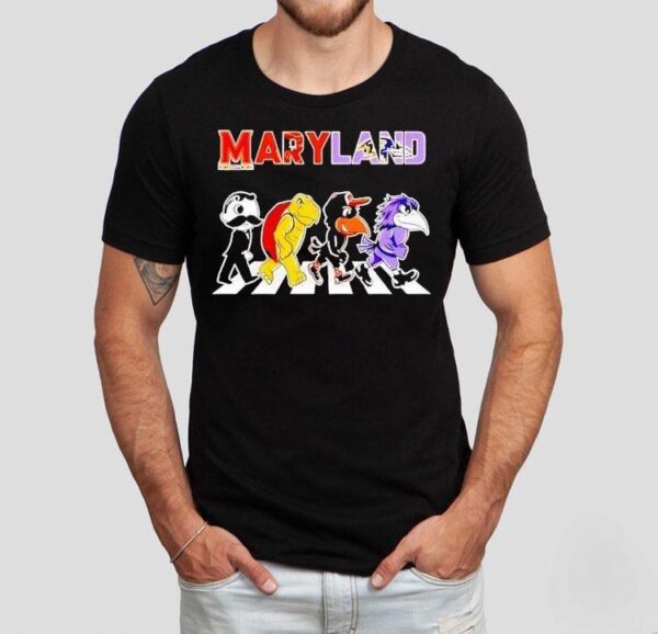 Maryland Sports Team Logo Mascot Abbey Road 2025 Shirt