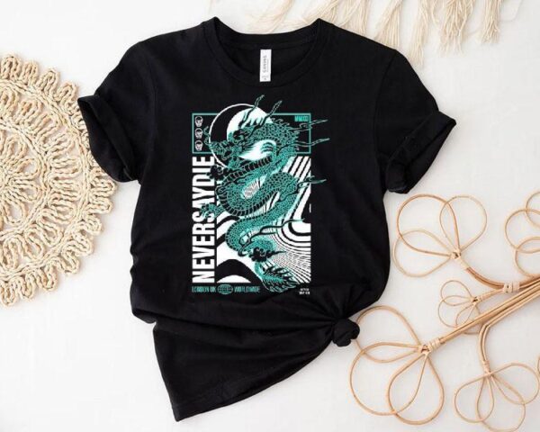 Never Say Die Records Draco London Uk Worldwide Dragon Shirt