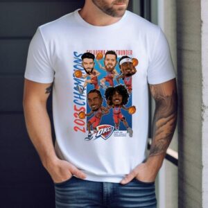 Oklahoma City Thunder 2025 Nba Finals Champions Caricature Full Court Shirt