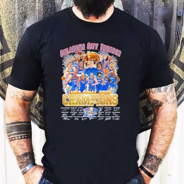Oklahoma City Thunder Nba Final Champions 2025 Signatures Shirt