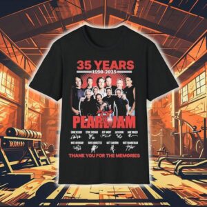 Pearl Jam 35 Years 1990 2025 Thank You For The Memories Signatures Shirt