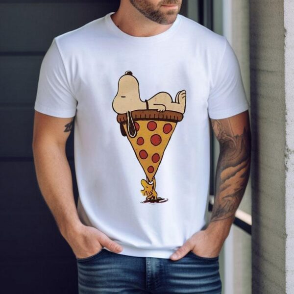 Snoopy And Woodstock And A Giant Slice Of Pizza Shirt